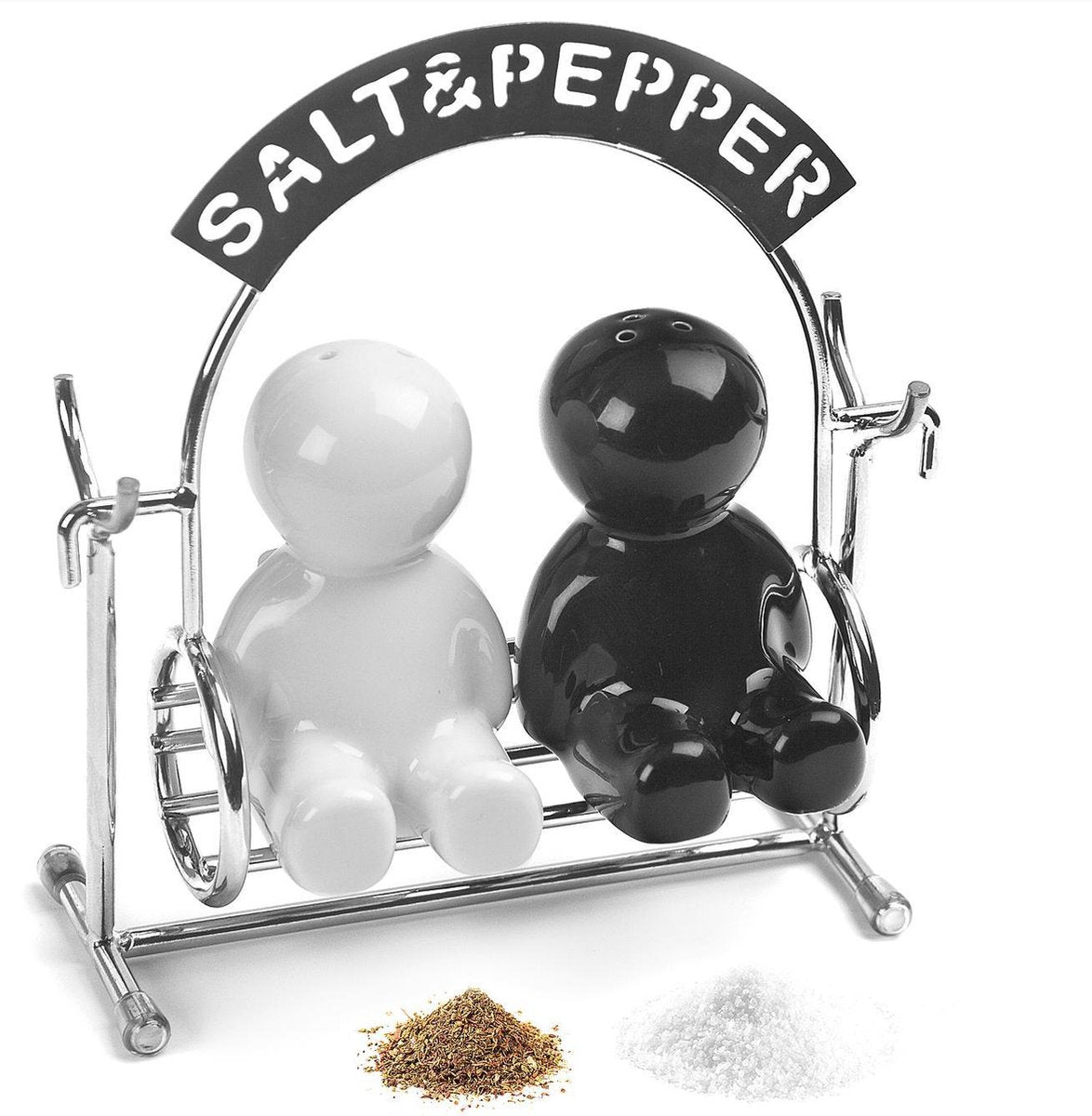 Set sale e pepe Balvi altalena - metallo - bianco e nero
