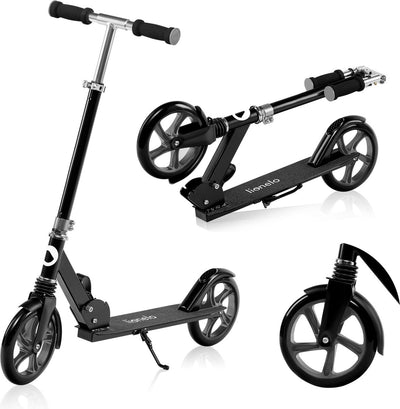 Lionelo luca scooter - folding scooter up to 100 kg - abec-7 bearings - 200 mm wheels - shock-resistant damping - 3 height settings - non-slip platform - teens adults