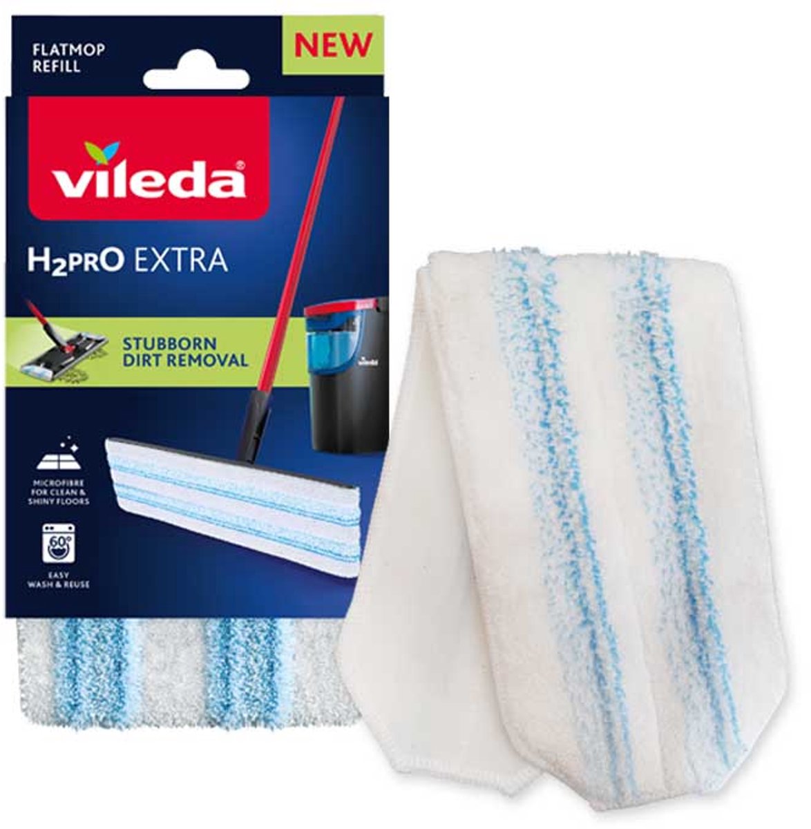 Vileda 1074571 - panno di ricambio h2pro | 4 pezzi