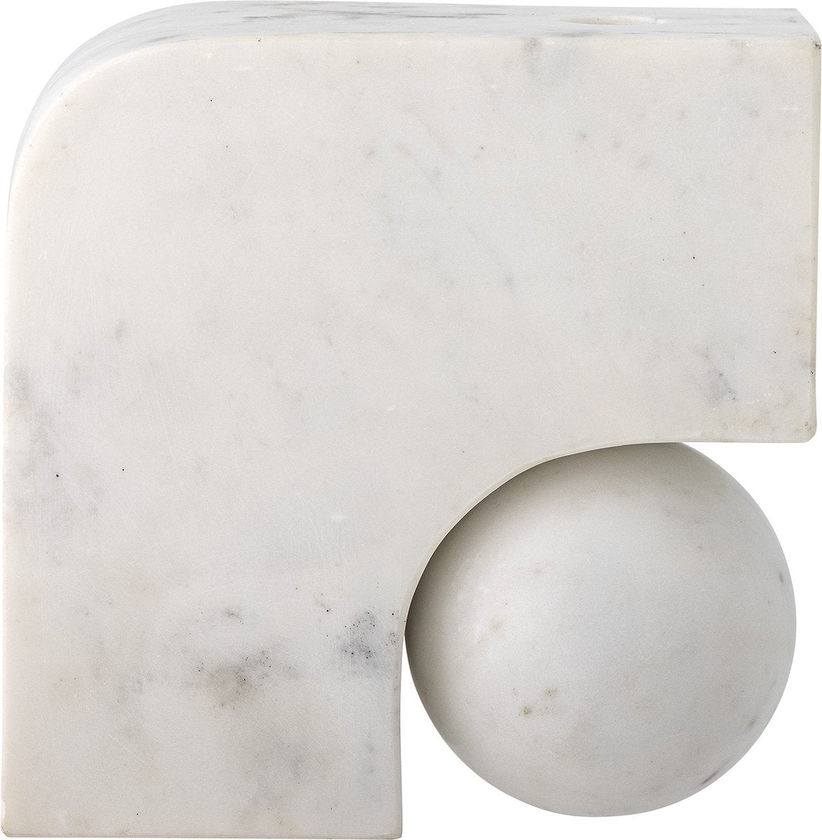 Bloomingville - portacandele Abbelin - bianco - marmo