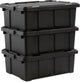 Robusta scatola portaoggetti Iris Power Box - 43 l - 100% plastica riciclata - nera - set da 3