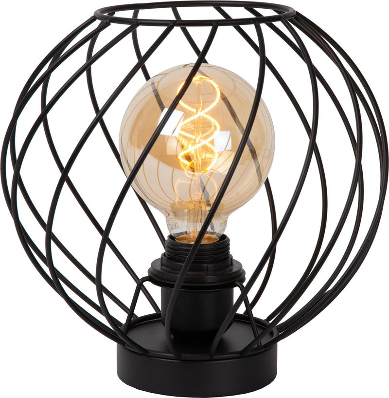 Lucide danza - lampada da tavolo - ø 25 cm - 1xe27 - nera
