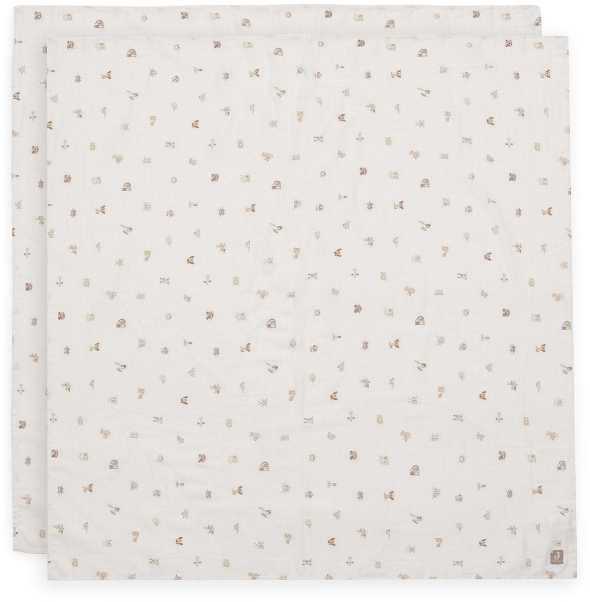 Panno idrofilo Jollein grande - 115x115 cm - amici animali - 2 pezzi