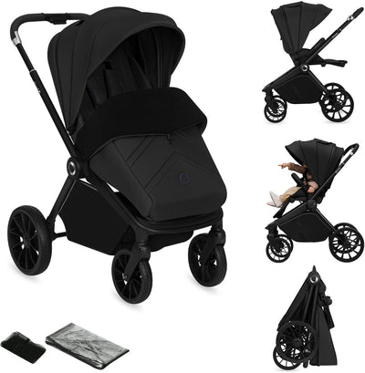 Lionelo mika plus kinderwagen - all-terrain wielen - lichtgewicht - verstelbare zitting - xxl kap met upf 50+ - compact opvouwbaar - inclusief accessoires