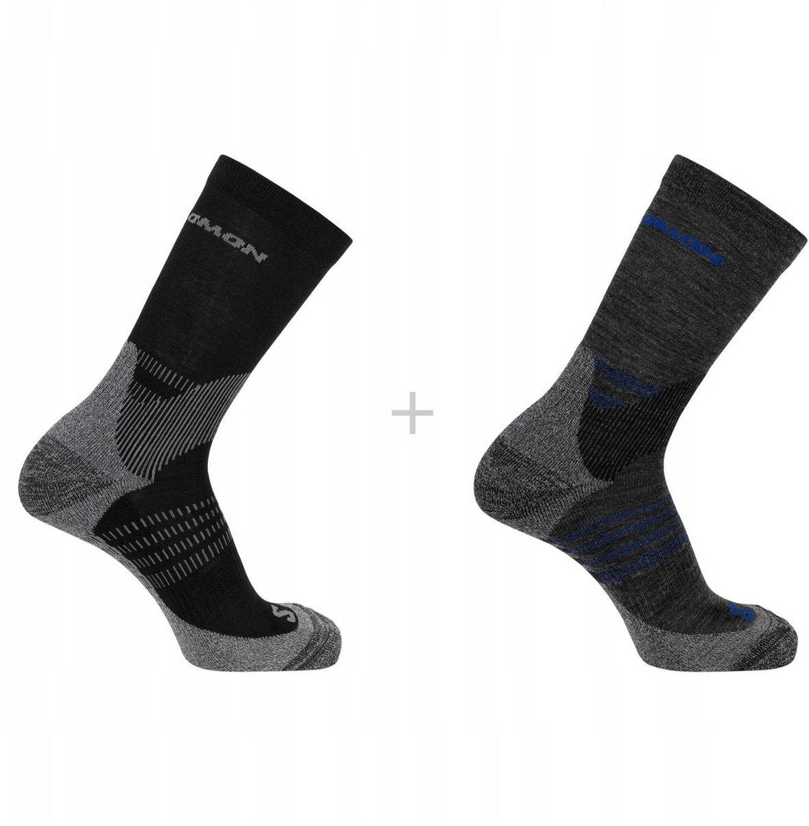Salomon - x ultra access crew socks | 2-pack | sokken | maat m 39-41 - antraciet zwart