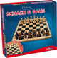Noris scacchi e dama deluxe in legno 2 in 1 - gioco da tavolo
