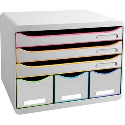 Cassettiera exacompta 306913d ufficio nera bianca