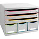 Cassettiera exacompta 306913d ufficio nera bianca