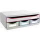 Cassettiera exacompta 319913d ufficio nera bianca