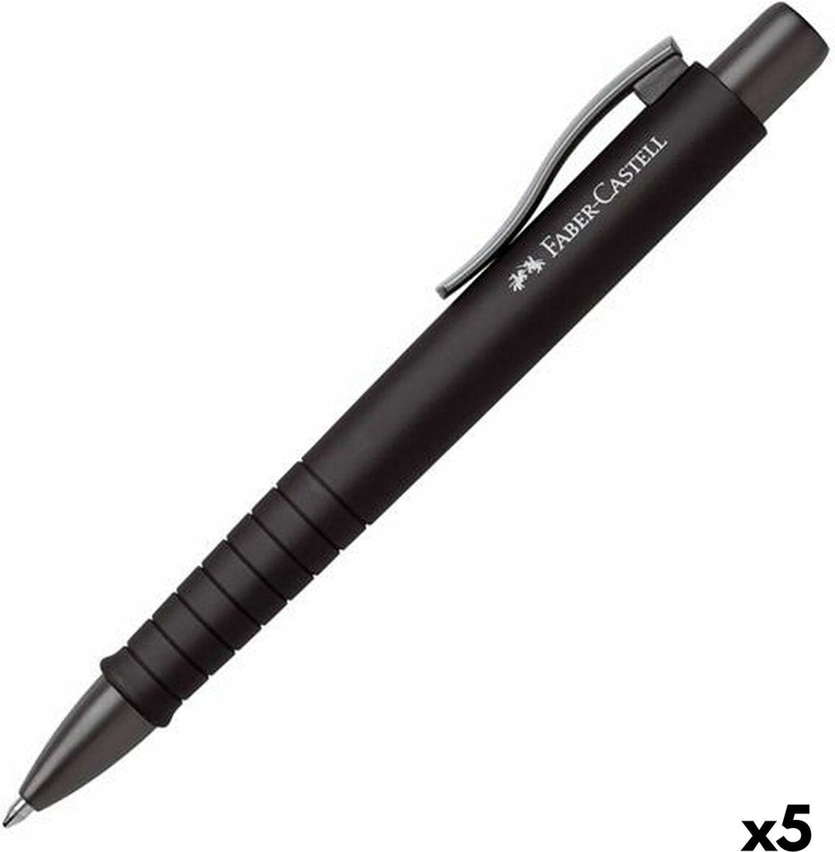 Faber-castell pen poly ball xb zwart 5 stuks
