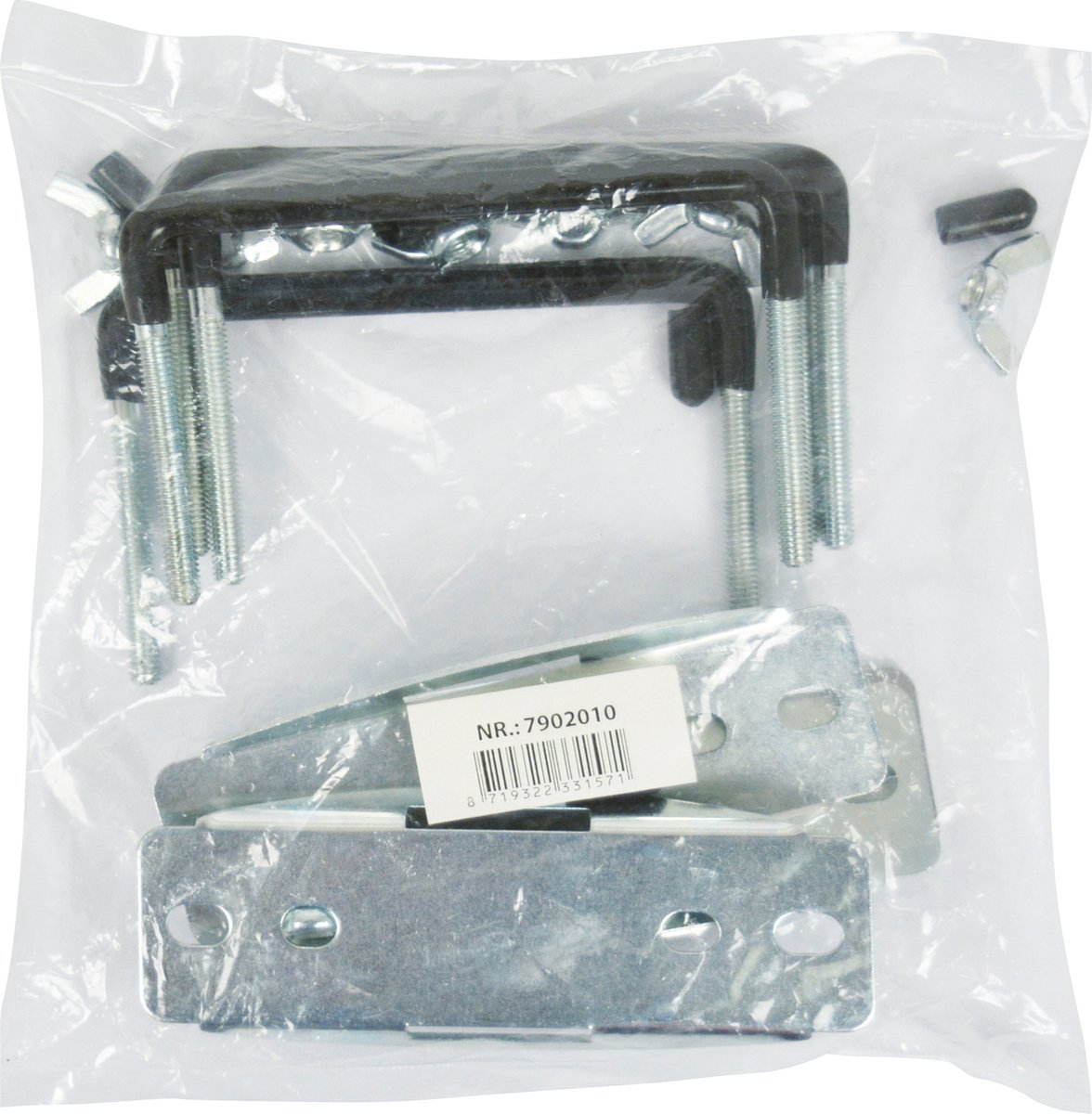 Set di montaggio per box da tetto Twinny Load - set di montaggio extra - per box da tetto - con quattro staffe a U - larghezza 10 cm altezza 5 cm - compresi dadi ad alette e piastre di base