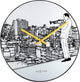 Nexttime trompeta ciudad – reloj de pared silencioso – 40 cm – vidrio metal – blanco