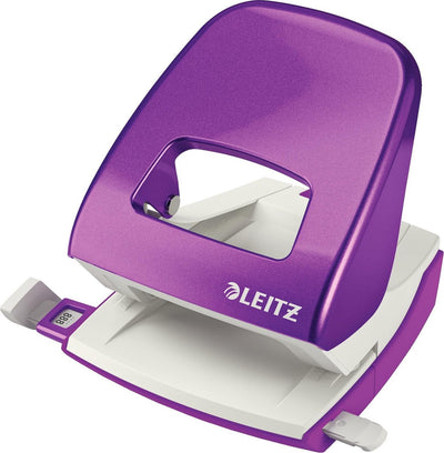 Perforatrice Leitz ne nexxt wow - 2 fori - perfora fino a 30 fogli - ideale per il lavoro domestico, ufficio e casa - viola metallizzato