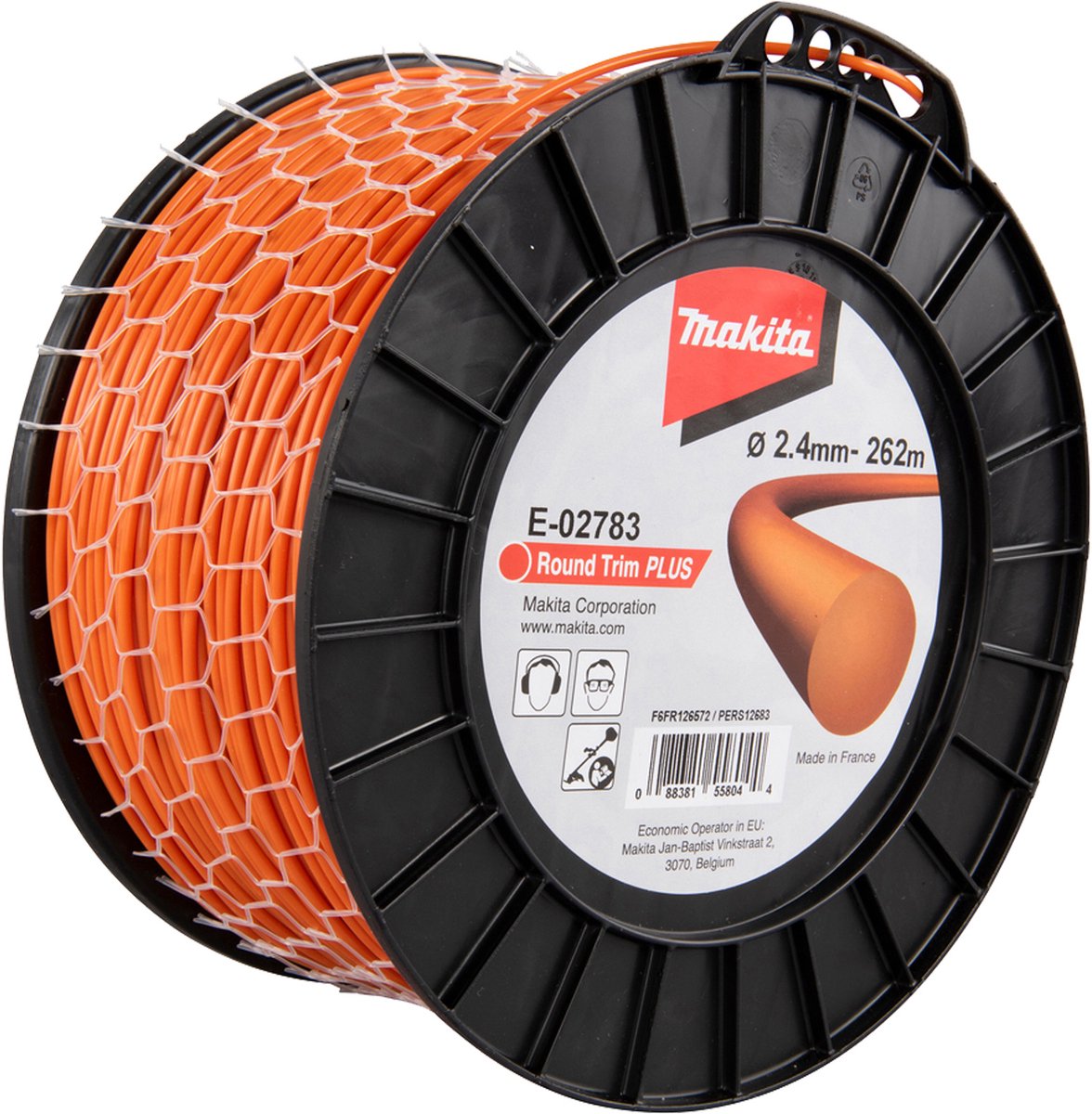 Borde redondo Makita más hilo de corte 2,4 mm 262 m (e-02783)