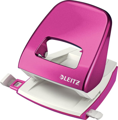 Leitz wow perforatrice a 2 fori - perfora fino a 30 fogli - rosa metallizzato