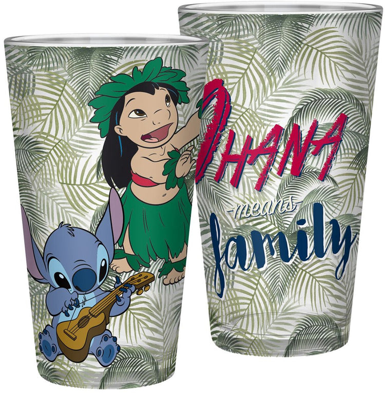 Lilo stitch waterglazenset - disney lilo and stitch - groot - 400 ml - 2 glazen - waterglas
