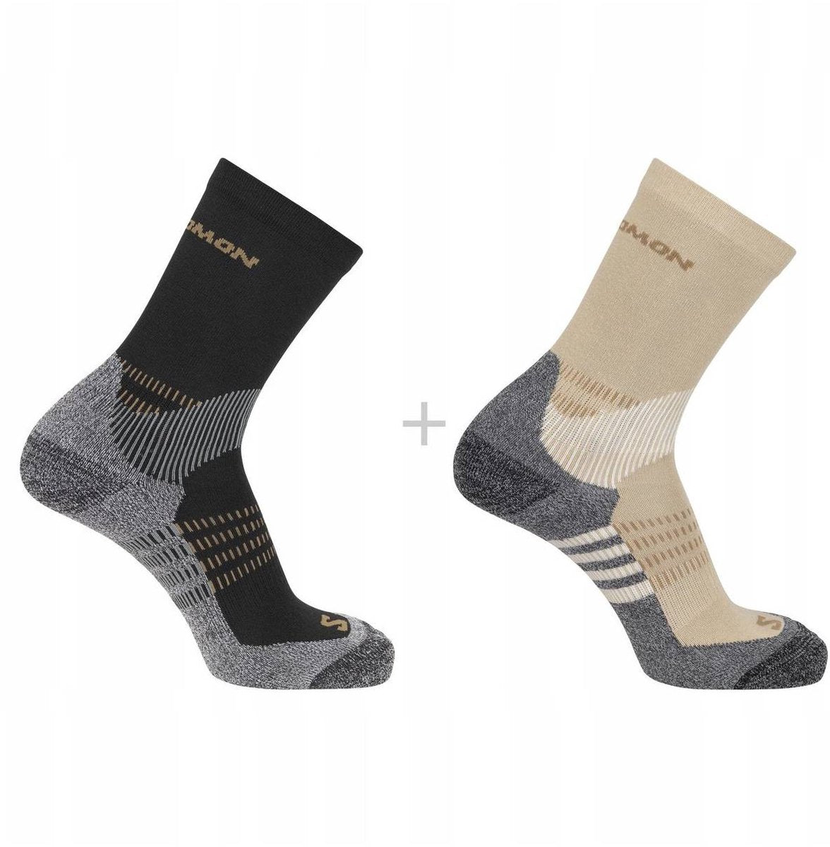 Salomon - x ultra access crew socks | 2-pack | sokken | maat m 39-41 - zand zwart