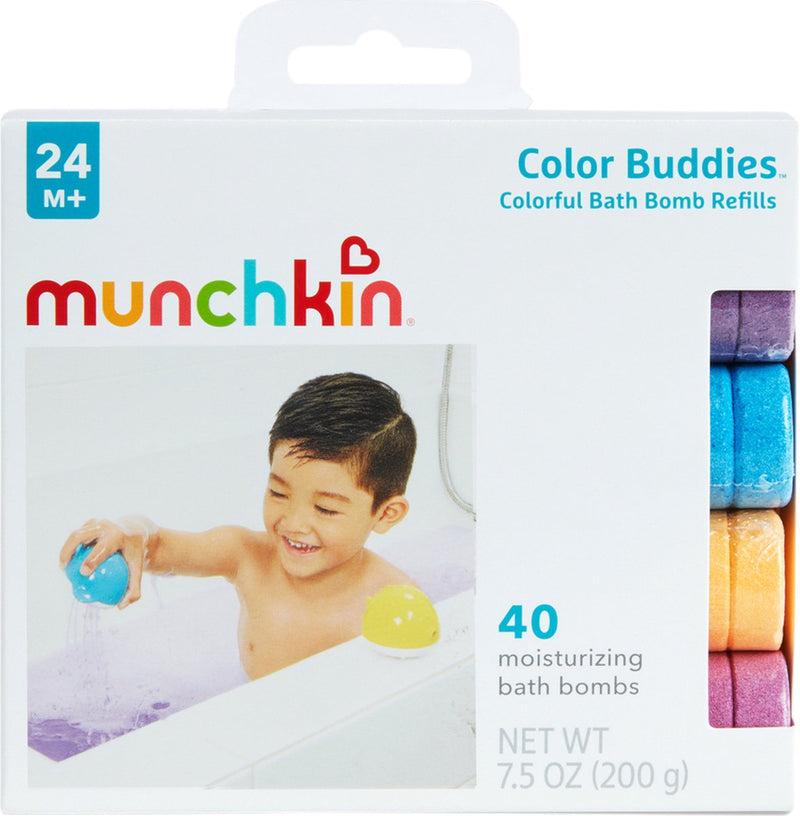 Pastillas efervescentes para el baño Munchkin - recambio de bombas de color - 40 piezas pastillas efervescentes - pastillas efervescentes para el baño - diseñadas para usar con colormix lab y color buddies