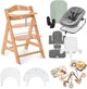 Hauck alpha start n grow set - kinderstoel startset - vanaf geboorte tot volwassen leeftijd - natural dark grey