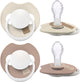 Ciuccio Difrax lovi Dynamic Prime Glow - 18+ mesi - beige e marrone - 2 pezzi