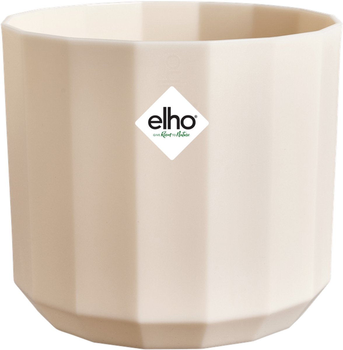 Elho facet round 23cm - macetero de interior - 100% plástico reciclado - ø 22,7 x h 20,4 cm - rosa almendra