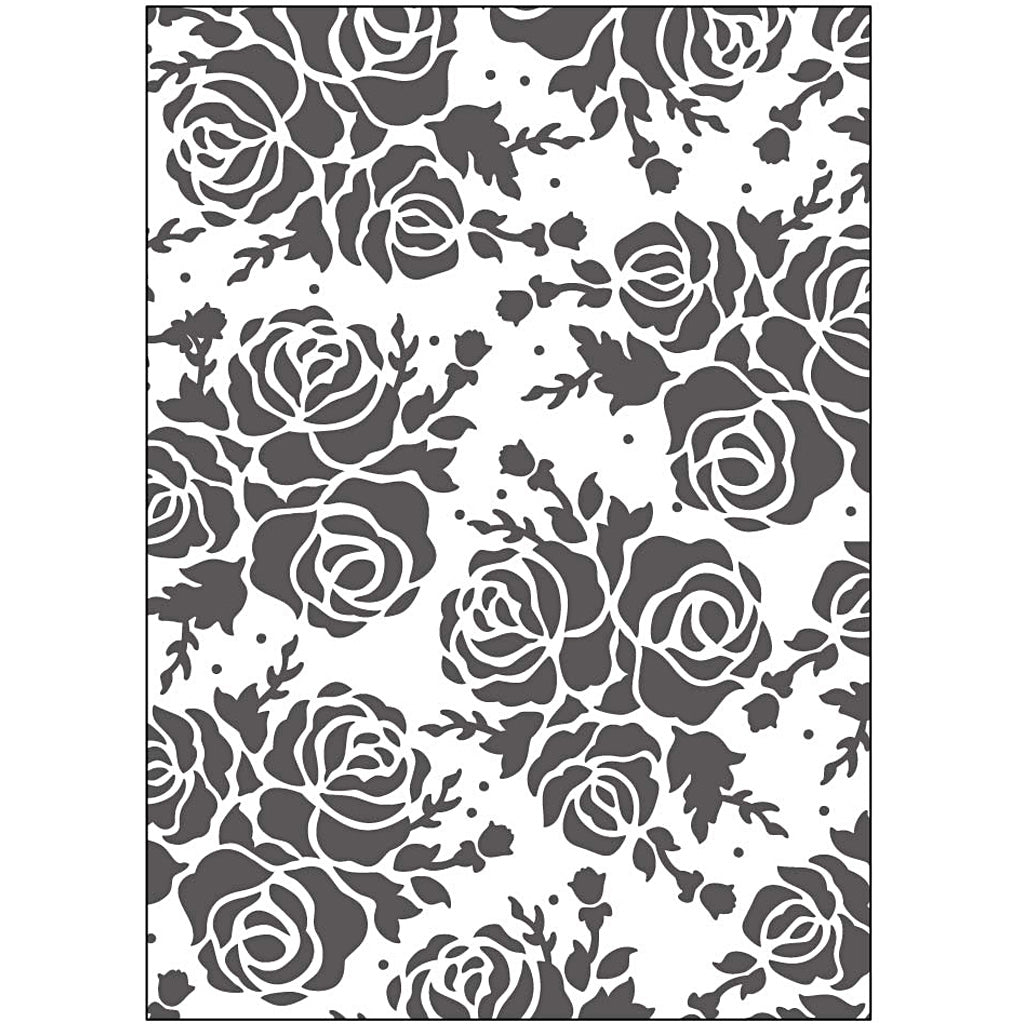 Cartella per embossing Creativ Company, rose, misura 13x18,5 cm, spessore 2 mm, 1 pezzo