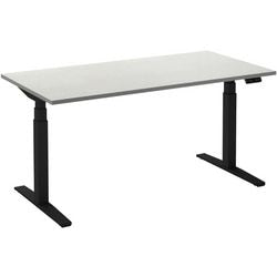 Sit-stand desk ceha ade2plhl128q9005w white melamine, metal