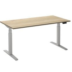 Escritorio para trabajar sentado o de pie ceha ade2plhl168q9016rew roble melamina blanca, metal