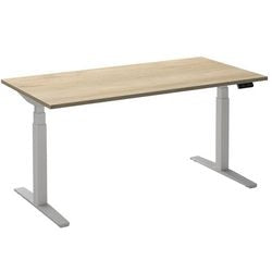 Escritorio para trabajar sentado o de pie ceha ade2plhl188q9016rew roble melamina blanca, metal