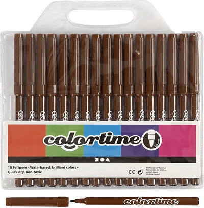 Colortime stift lijndikte: 2 mm bruin 18stuks