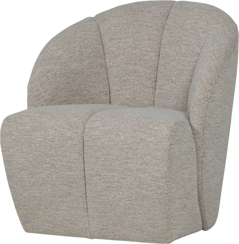 Sillón giratorio Woood mojo - bouclé - crudo melange - 75x68x77