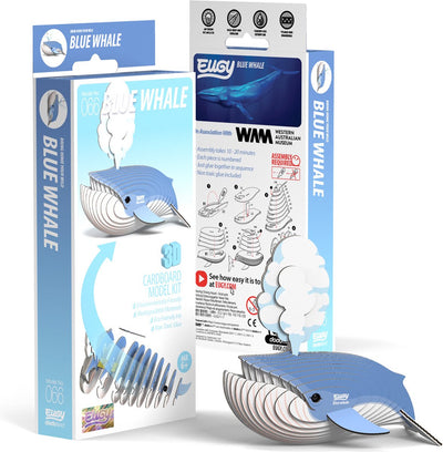 Eugy 3d puzzel - blauwe vinvis - zeedieren - duurzaam - verzamel ze allemaal - 6 jaar