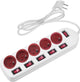 Maclean - Presa multipla con interruttori - Prolunga a 5 pin - 250vac 10a | 1,5 m - bianco