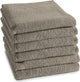 Ddddd - logo - 6x keukendoek - set van 6 stuks- katoen - effen - 50x55 cm - badstof - taupe