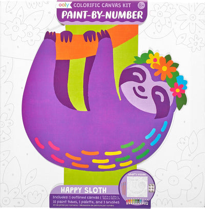 Ooly colorific lienzo pintura por número kit perezoso feliz