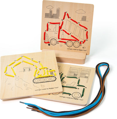 Bigjigs Wooden Road puzzle a numero di costruzione, 8dlg.
