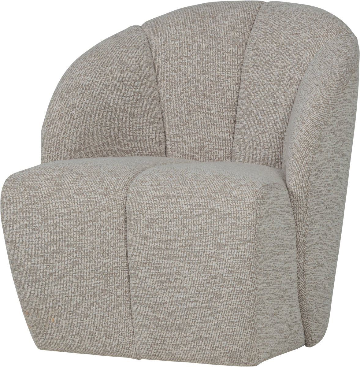 Poltroncina girevole Woood mojo - bouclé - ecru melange - 75x68x77