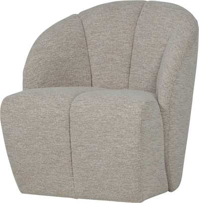 Poltroncina girevole Woood mojo - bouclé - ecru melange - 75x68x77