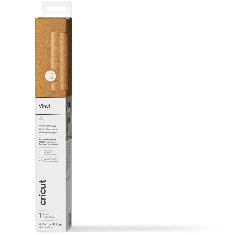 Vinile testurizzato metallizzato Cricut™, permanente 12" x 48" - Oro
