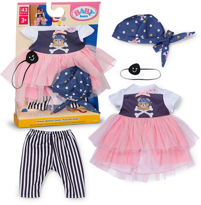 Costume da pirata per neonati, vestiti per bambole da 43 cm.