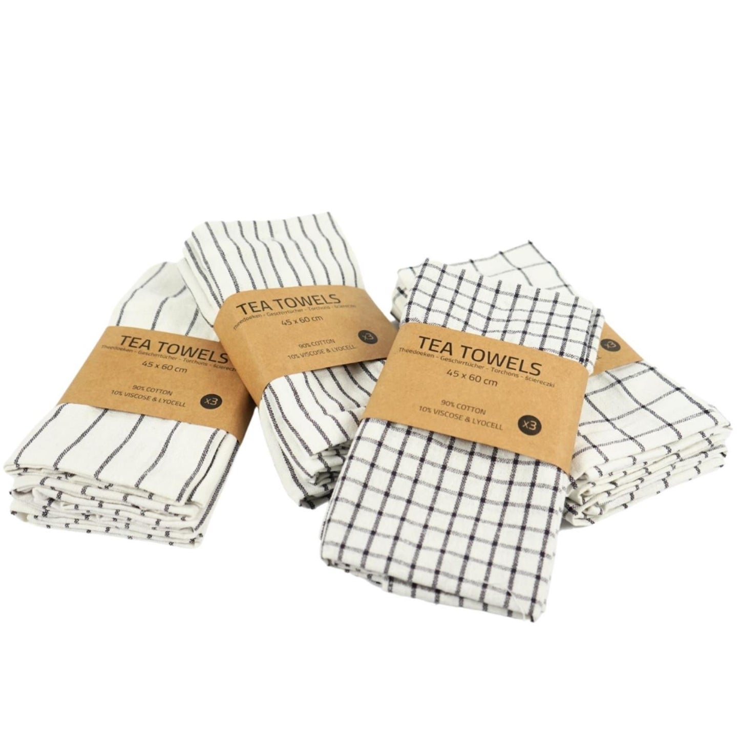 Set strofinacci 3 pezzi 45x60 cm 4 assortiti