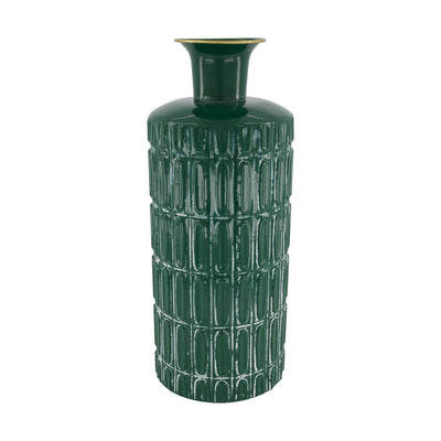 Dijk natural collections jarrón metal verde oscuro ø16xh39cm