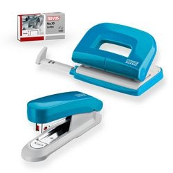Cucitrice e perforatrice novus 020-1876 plastica, metallo blu