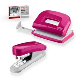 Cucitrice e perforatrice novus 020-1875 plastica, metallo rosa