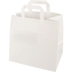 Draagtas papstar met handvat 250 x260x170mm kraftpapier wit