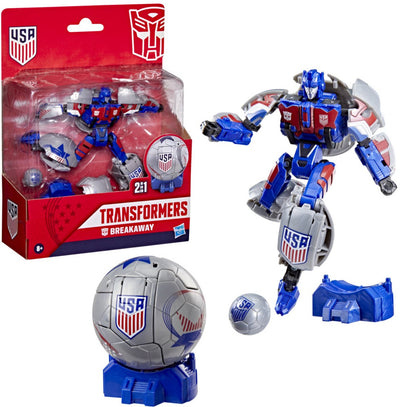 Transformers Toys US Soccer Federation Breakaway Action Figure da 14 cm, robot giocattolo per 8+