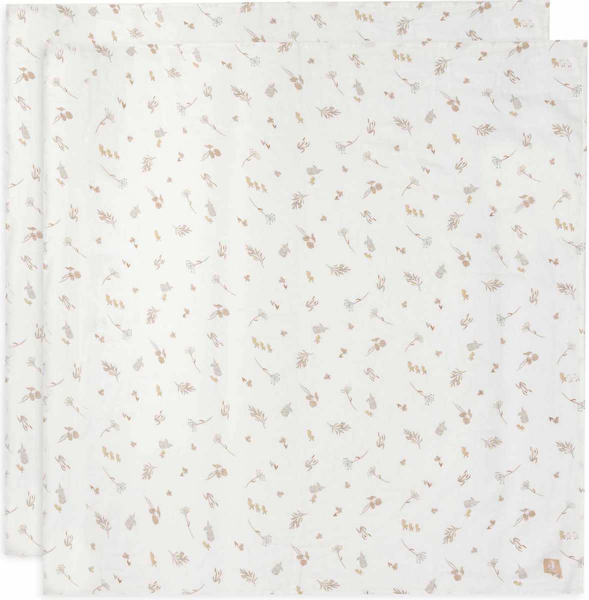 Jollein - paño hidrófilo grande 115x115cm - manta envolvente - algodón suave - 2 piezas - riverside