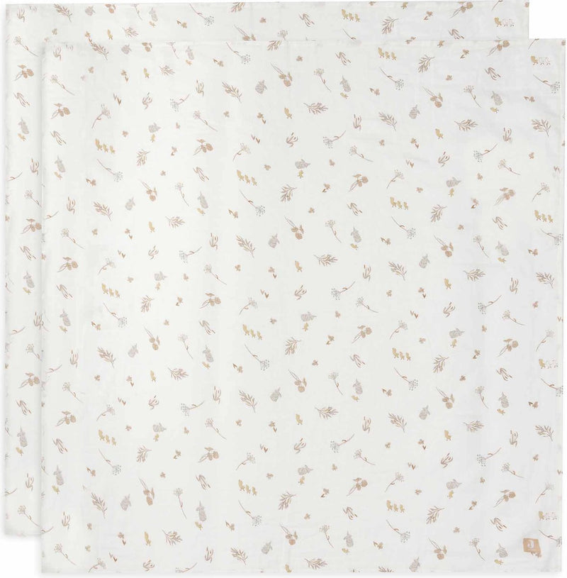 Jollein - paño hidrófilo grande 115x115cm - manta envolvente - algodón suave - 2 piezas - riverside