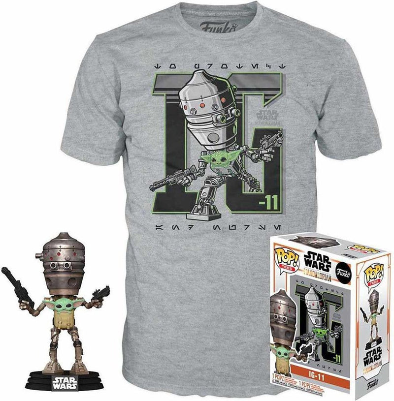 ¡Funko pop! star wars: set figura y camiseta - ig-11 con el niño talla m