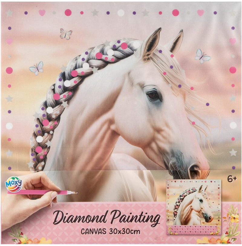 Lienzo pintura diamante caballos Moxy 30x30cm